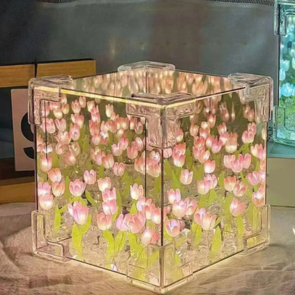 DIY Tulip Mirror Cube Lamp