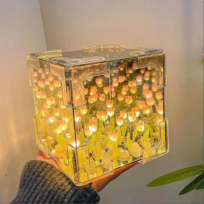 DIY Tulip Mirror Cube Lamp